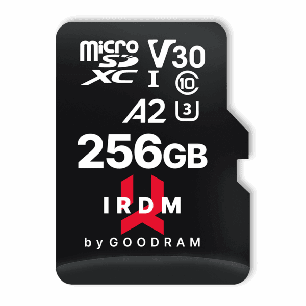 442442_oryg GoodRam memory card IRDM 256GB microSD UHS-I U3 V30 with adapter