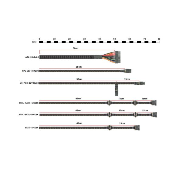 Rebeltec ATX Power Supply RAPTOR 600W 80+ Bronze, Single Rail, DC-DC