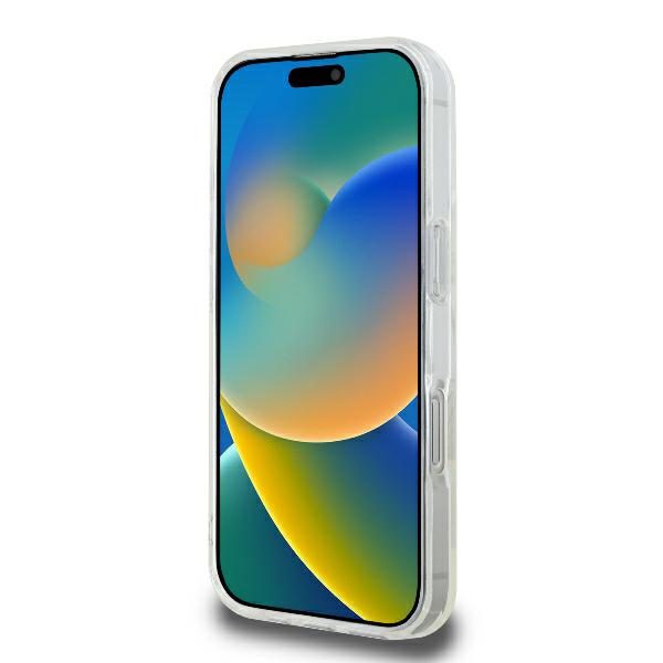 Guess HC MagSafe IML Glitter Circle case for iPhone 16 Pro 6,3" transparent