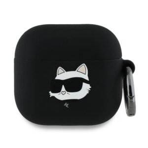 Karl Lagerfeld Cover for AirPods 4 Silicone Choupette Head 3D Black