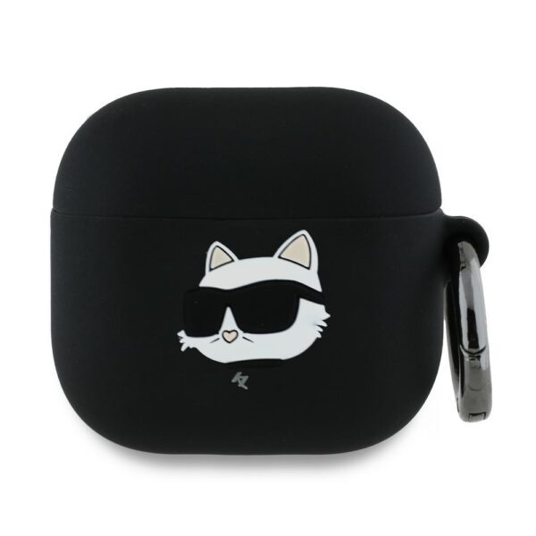 Karl Lagerfeld Cover for AirPods 4 Silicone Choupette Head 3D Black