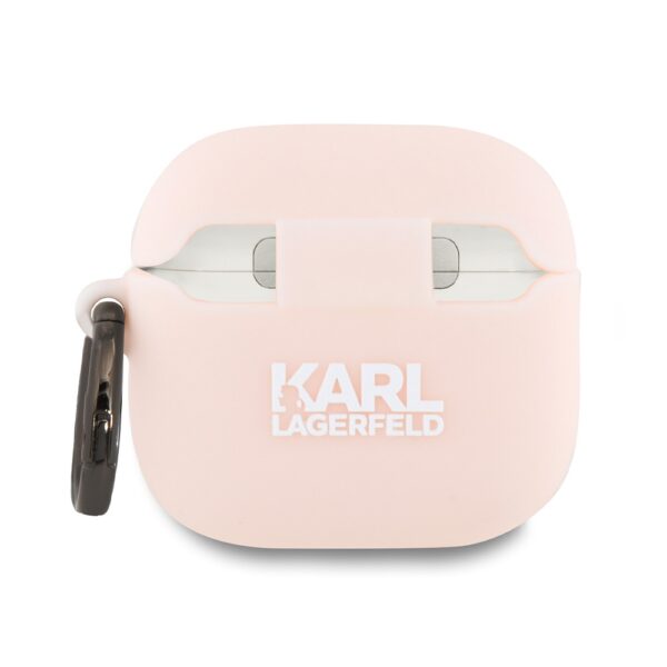 Karl Lagerfeld Cover for AirPods 4 Silicone Choupette Head 3D Pink