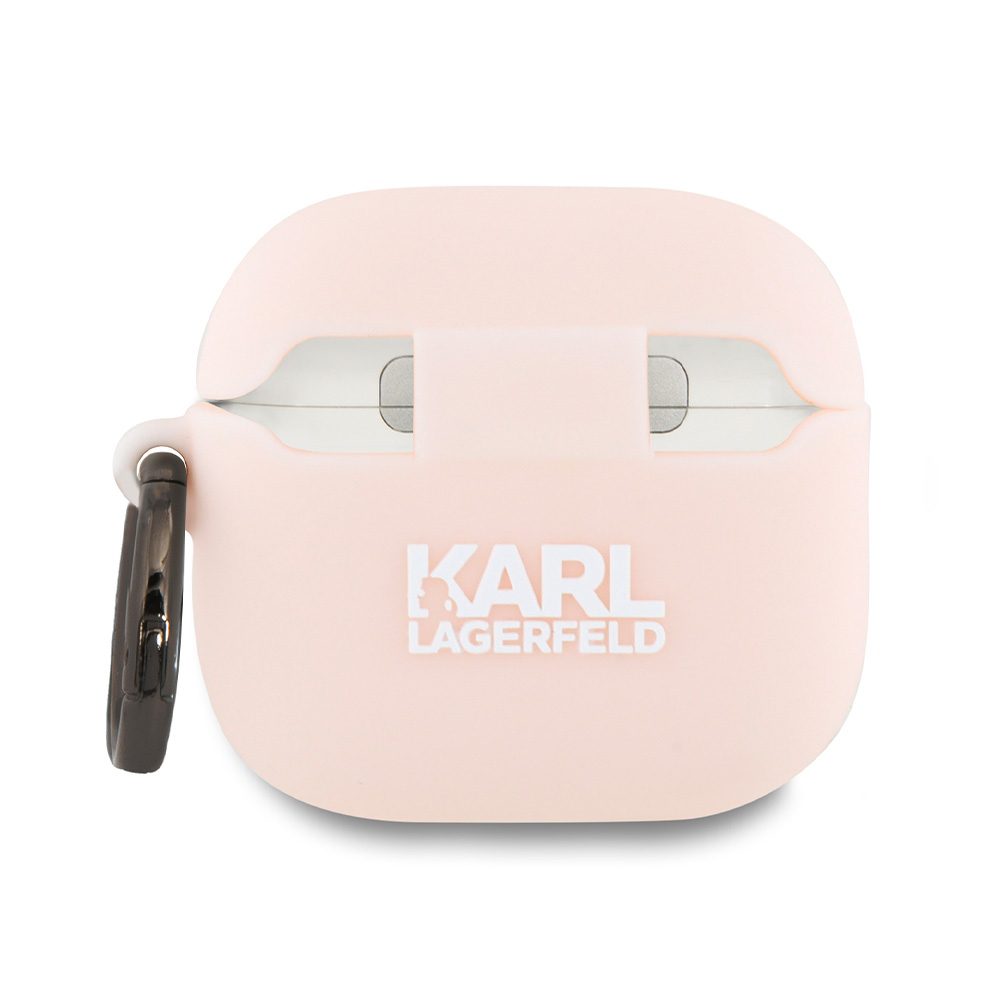 Karl Lagerfeld Cover for AirPods 4 Silicone Choupette Head 3D Pink