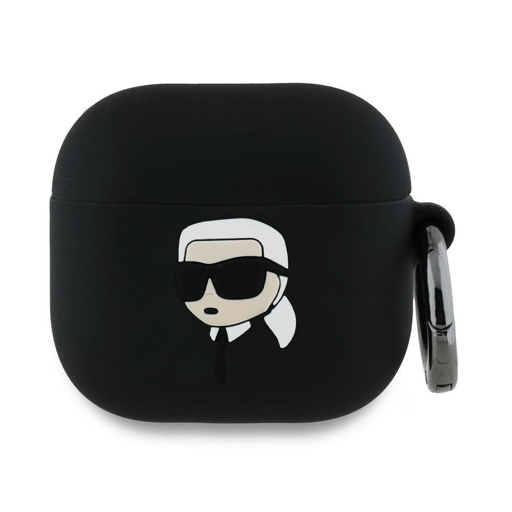 Karl Lagerfeld Cover for AirPods 4 Silicone Karl Head 3D Black