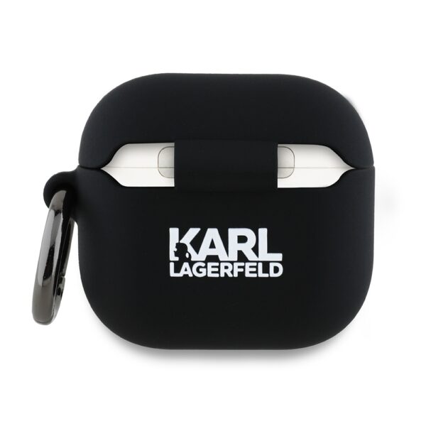 Karl Lagerfeld Cover for AirPods 4 Silicone Karl Head 3D Black