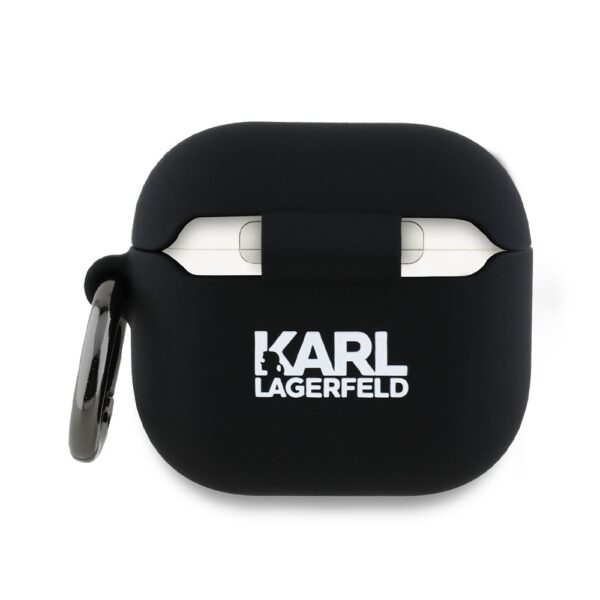 Karl Lagerfeld Cover for AirPods 4 Silicone Karl & Choupette Head 3D Black