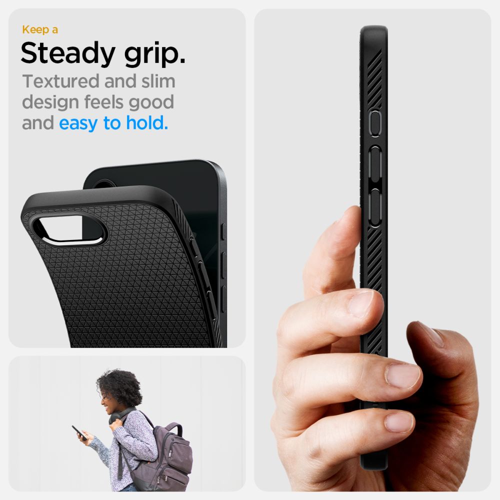 Spigen Liquid Air case for iPhone 16E Matte Black