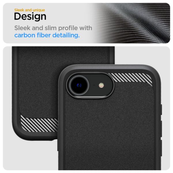 Spigen Rugged Armor Mag MagSafe case for iPhone 16E Matte Black