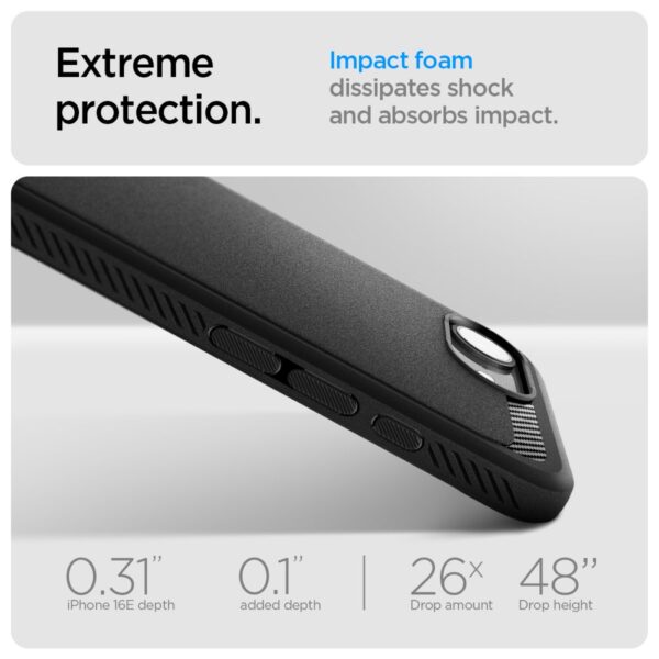 Spigen Rugged Armor Mag MagSafe case for iPhone 16E Matte Black