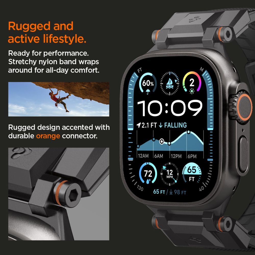 444115_oryg Spigen DuraPro Armor for Apple Watch 6 / 7 / 8 / 9 / 10 / SE / Ultra 1 / 2 (44 / 45 / 46 / 49mm) Black