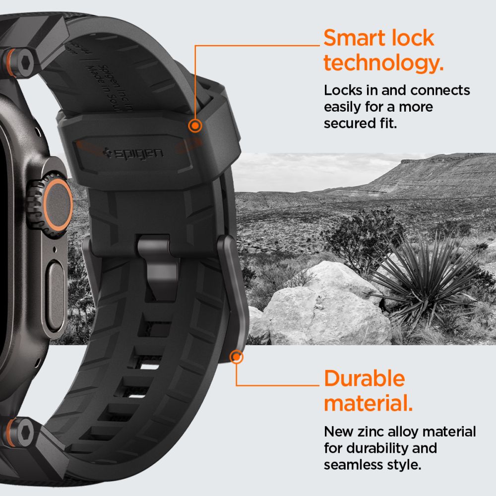444117_oryg Spigen DuraPro Armor for Apple Watch 6 / 7 / 8 / 9 / 10 / SE / Ultra 1 / 2 (44 / 45 / 46 / 49mm) Black