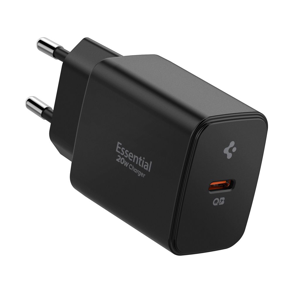 444119_oryg Spigen Essential EE201EU 1-Port 20W Wall Charger Black