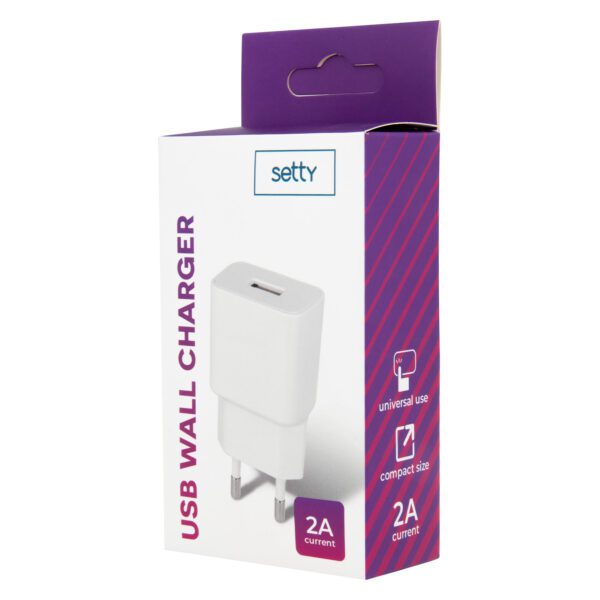 Setty charger 1xUSB 2A white R