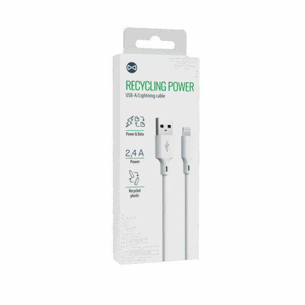 444840_oryg Forever recycling  cable USB-A - Lightning 1,5m 2,4A HDKR12-AL-00 white