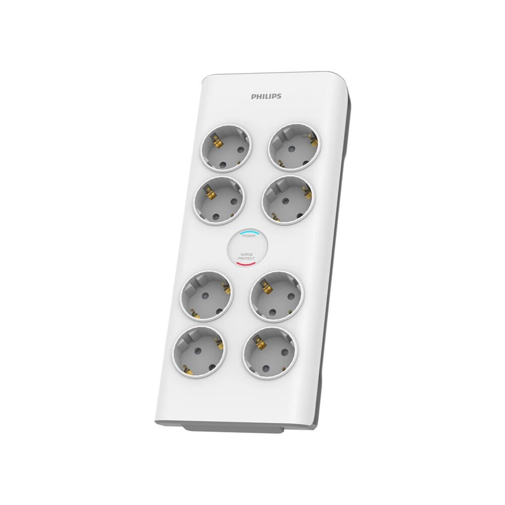 444887_oryg Anti-surge power strip PHILIPS extension cord 8 Schuko sockets 2m 16A black