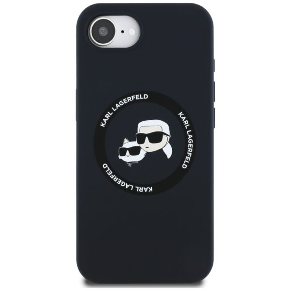 Karl Lagerfeld HC MagSafe Silicone Double Heads case for iPhone 16e Black