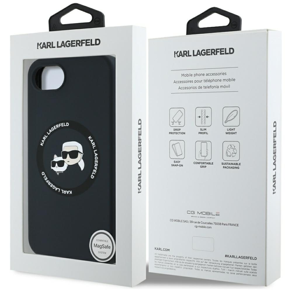 444941_oryg Karl Lagerfeld HC MagSafe Silicone Double Heads case for iPhone 16e Black