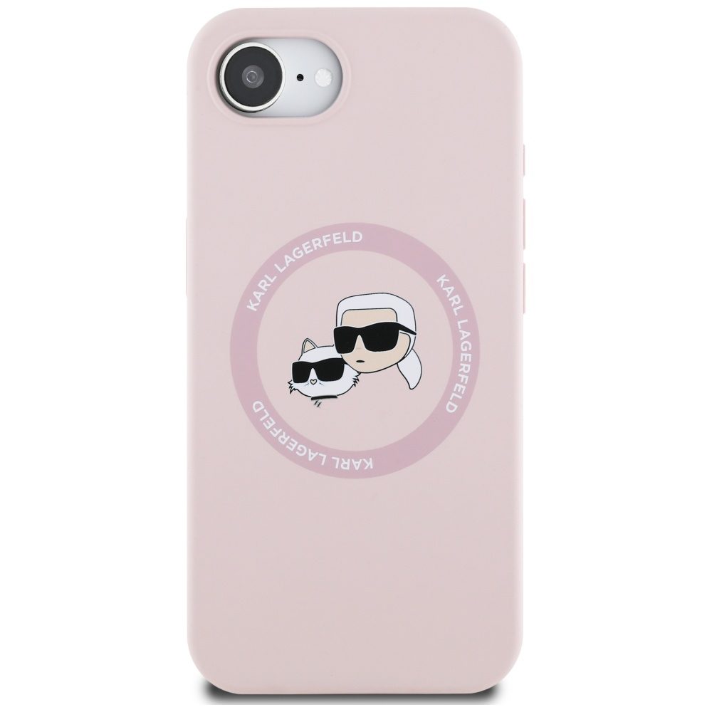 Karl Lagerfeld HC MagSafe Silicone Double Heads case for iPhone 16e Pink