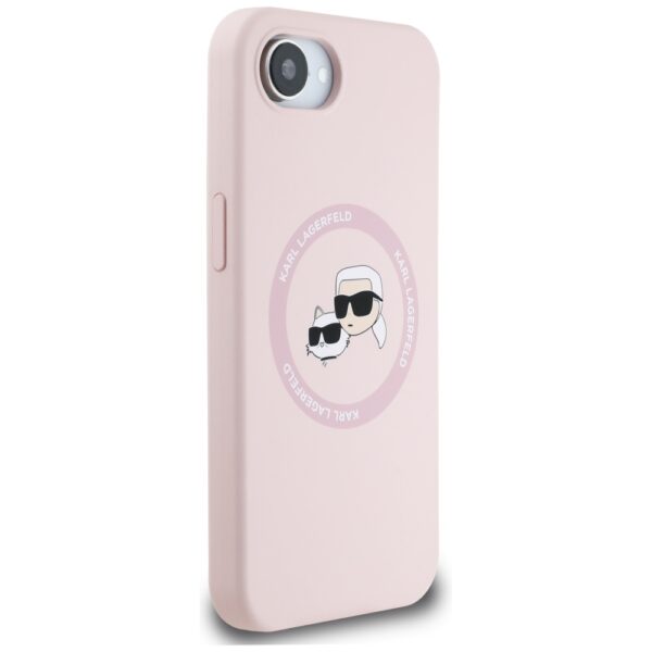 Karl Lagerfeld HC MagSafe Silicone Double Heads case for iPhone 16e Pink