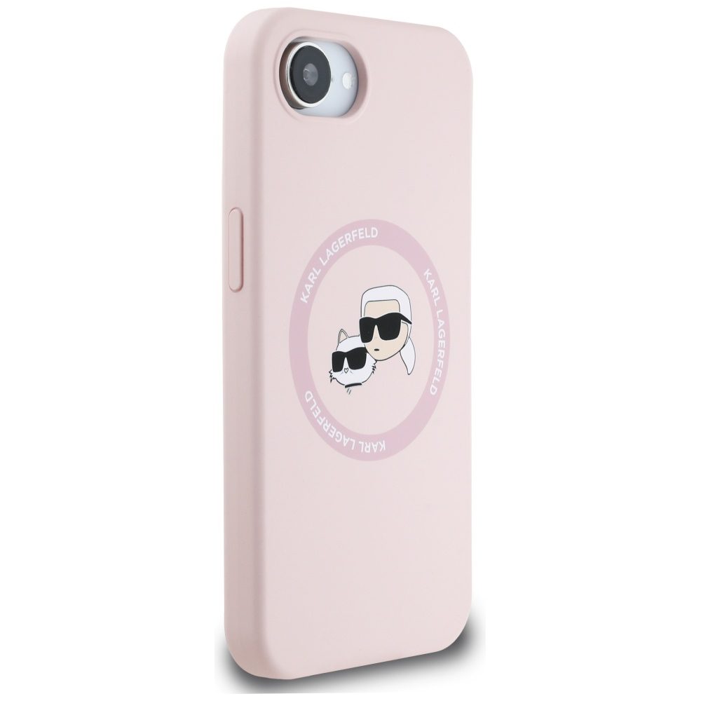 Karl Lagerfeld HC MagSafe Silicone Double Heads case for iPhone 16e Pink
