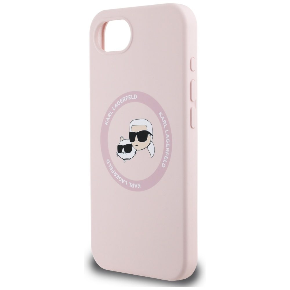 Karl Lagerfeld HC MagSafe Silicone Double Heads case for iPhone 16e Pink