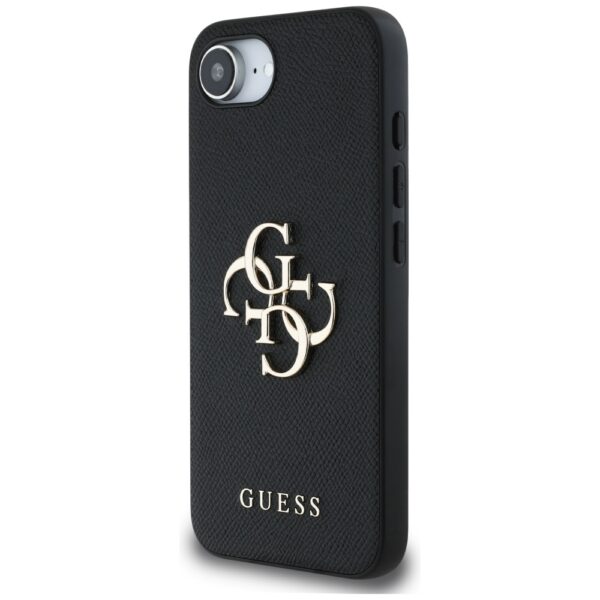 Guess HC PU Grained Big 4G and Classic Logo case for iPhone 16e Black