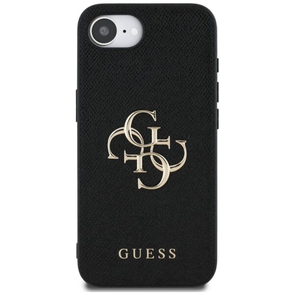 Guess HC PU Grained Big 4G and Classic Logo case for iPhone 16e Black