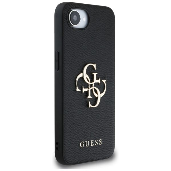 Guess HC PU Grained Big 4G and Classic Logo case for iPhone 16e Black
