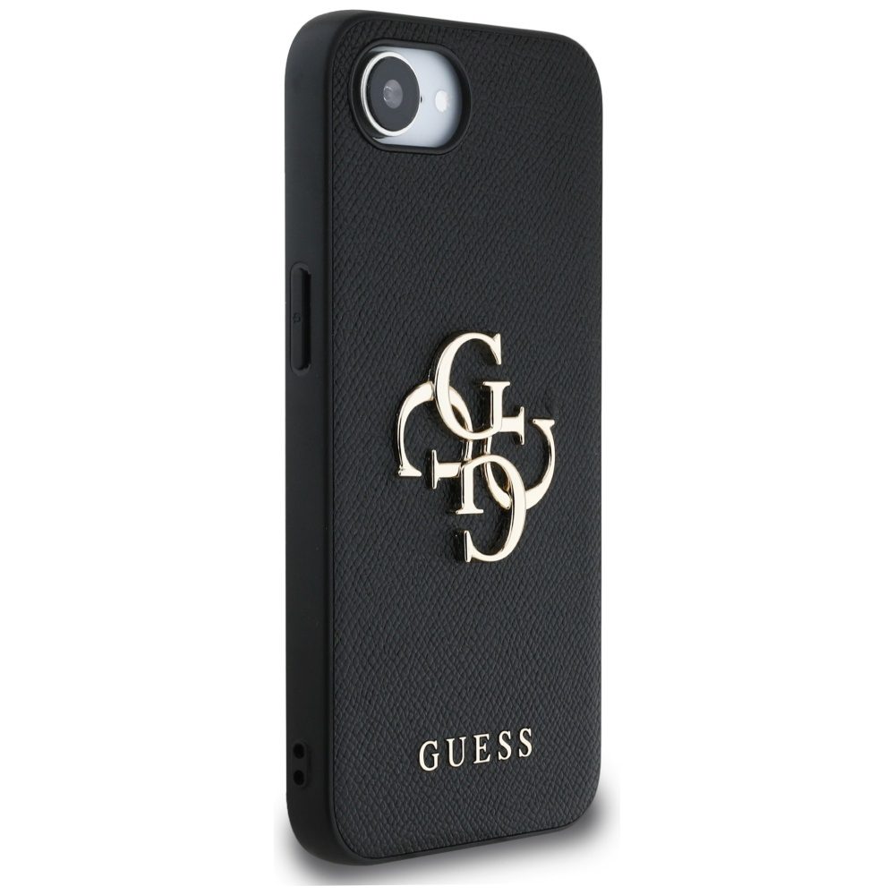 444966_oryg Guess HC PU Grained Big 4G and Classic Logo case for iPhone 16e Black