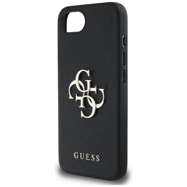 Guess HC PU Grained Big 4G and Classic Logo case for iPhone 16e Black