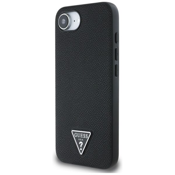 444980_oryg Guess HC MagSafe Grained PU Triangle Logo Case for iPhone 16e Black