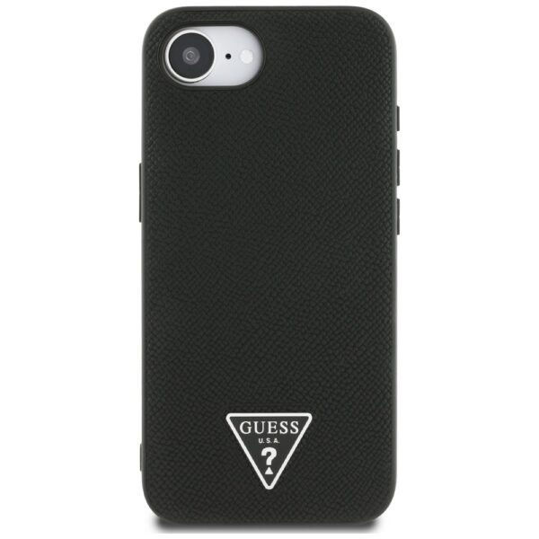 444981_oryg Guess HC MagSafe Grained PU Triangle Logo Case for iPhone 16e Black