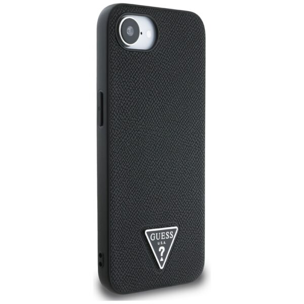 444982_oryg Guess HC MagSafe Grained PU Triangle Logo Case for iPhone 16e Black