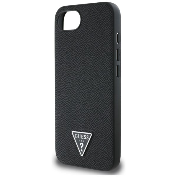444984_oryg Guess HC MagSafe Grained PU Triangle Logo Case for iPhone 16e Black