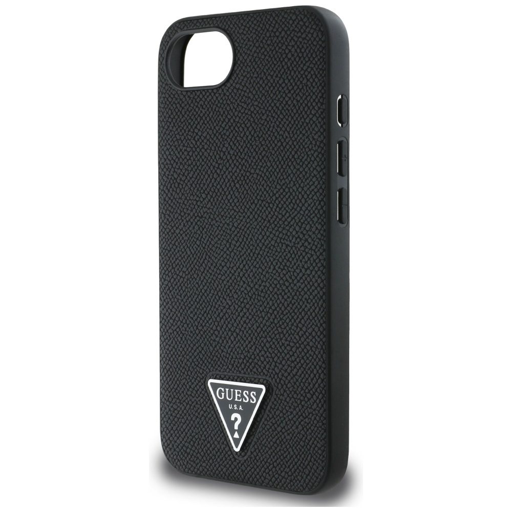 444984_oryg Guess HC MagSafe Grained PU Triangle Logo Case for iPhone 16e Black