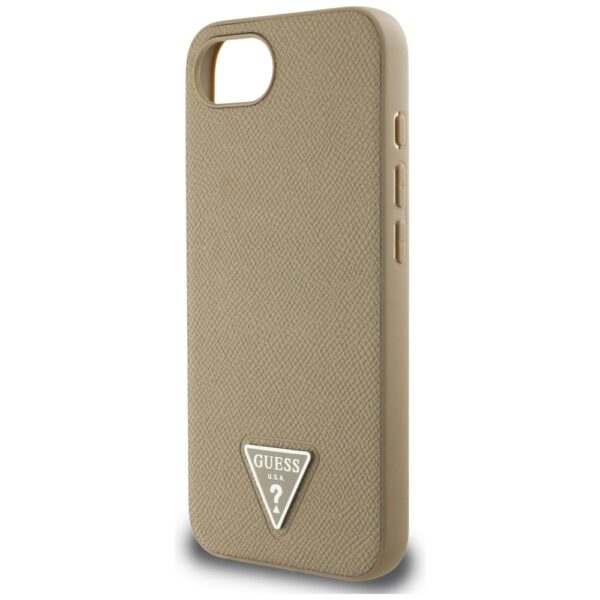 444992_oryg Guess HC MagSafe Grained PU Triangle Logo case for iPhone 16e Brown