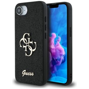Guess HC Fixed Glitter Big 4G Case for iPhone 16e Black