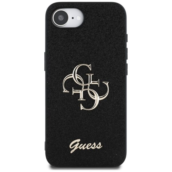 445005_oryg Guess HC Fixed Glitter Big 4G Case for iPhone 16e Black