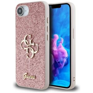 Guess HC Fixed Glitter Big 4G Case for iPhone 16e Pink