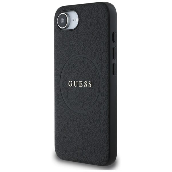 445036_oryg Guess HC MagSafe PU Grained Gold Ring case for iPhone 16e Black