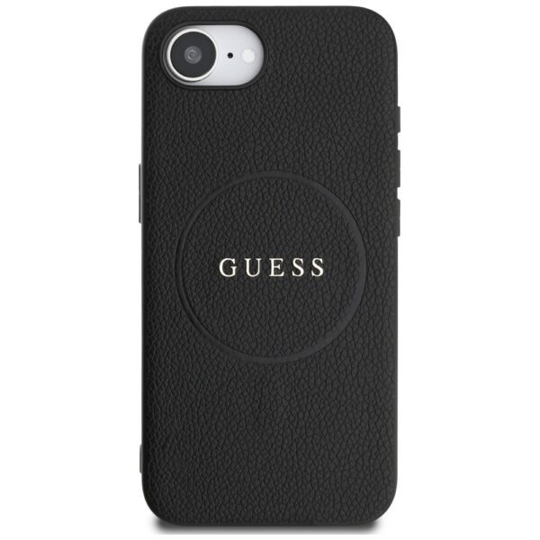 445037_oryg Guess HC MagSafe PU Grained Gold Ring case for iPhone 16e Black