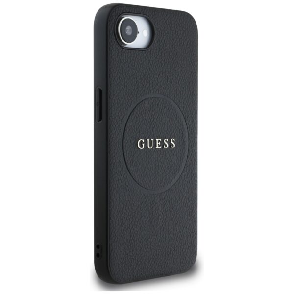 445038_oryg Guess HC MagSafe PU Grained Gold Ring case for iPhone 16e Black