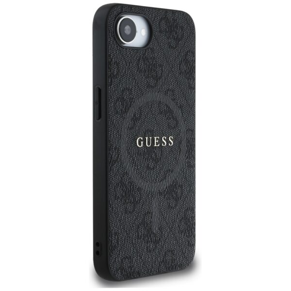Guess HC MagSafe PU 4G Ring Classic Logo case for iPhone 16e Black