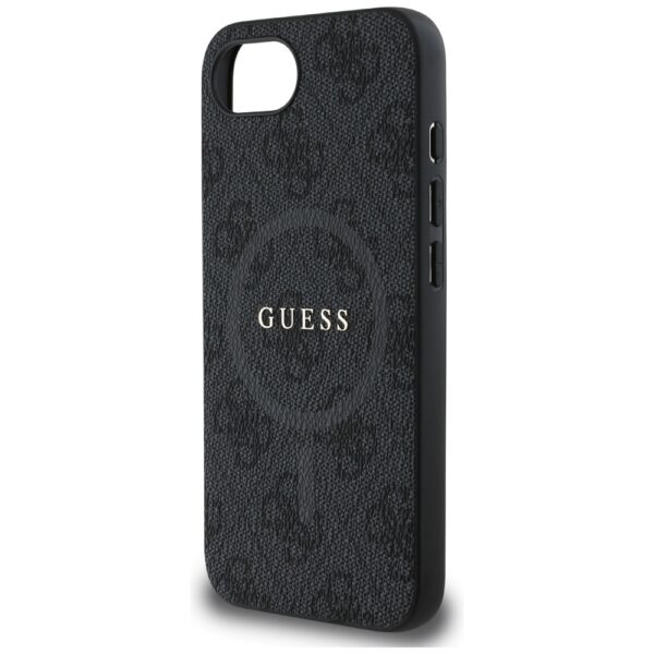 Guess HC MagSafe PU 4G Ring Classic Logo case for iPhone 16e Black
