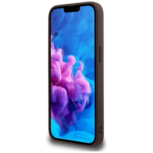 Guess HC MagSafe PU 4G Ring Classic Logo case for iPhone 16e Brown