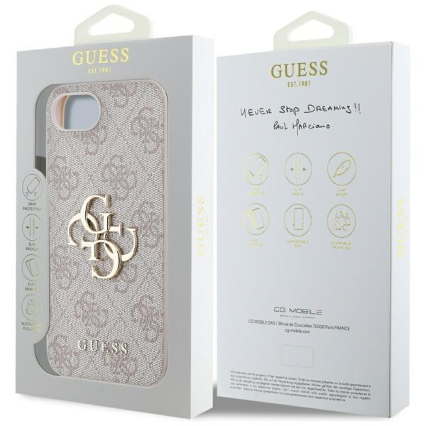 Guess HC 4G PU Big Logo Case for iPhone 16e Pink