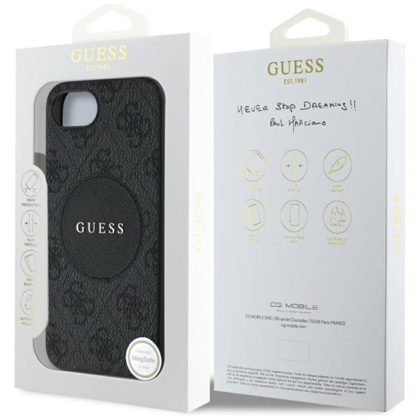 445140_oryg Guess HC MagSafe PU 4G Circle with Classic Logo case for iPhone 16e Black