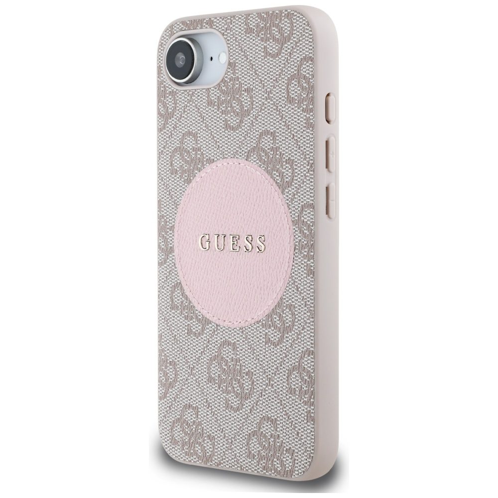 445142_oryg Guess HC MagSafe PU 4G Circle with Classic Logo case for iPhone 16e Pink