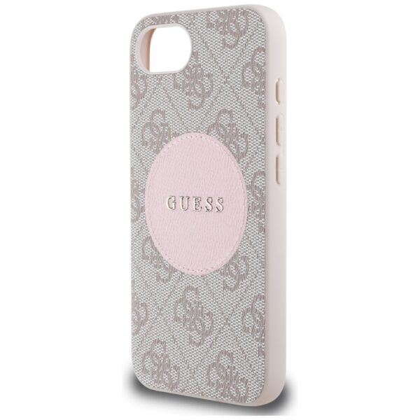 Guess HC MagSafe PU 4G Circle with Classic Logo case for iPhone 16e Pink