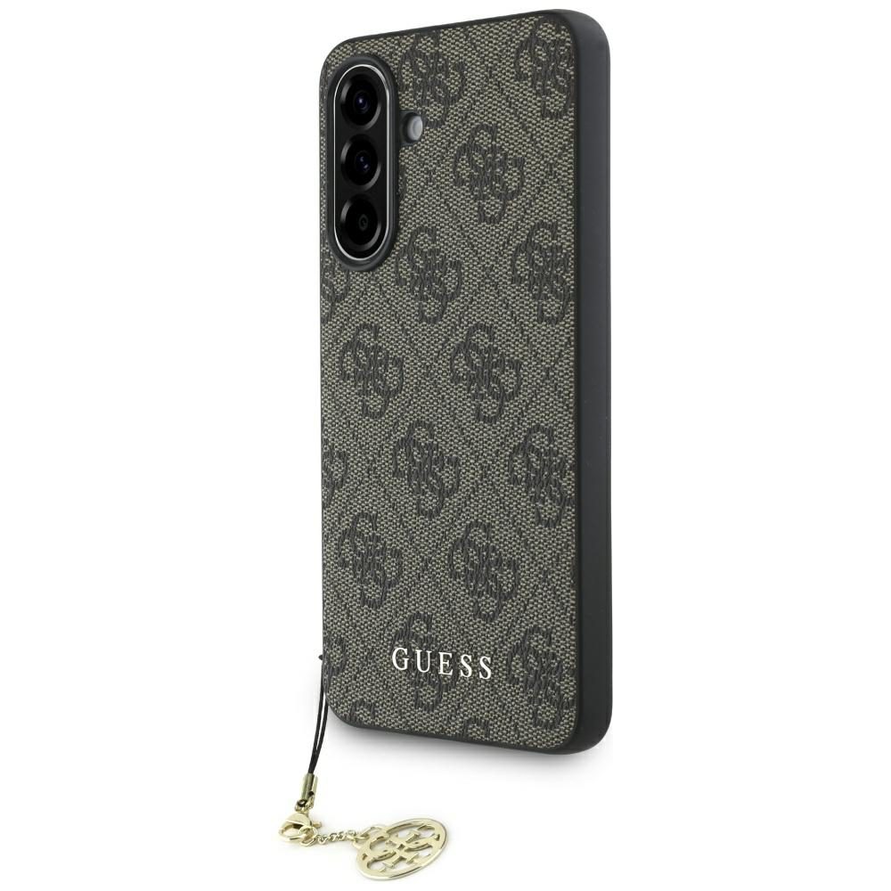 Guess HC PU 4G Charm case for Samsung Galaxy A56 Brown